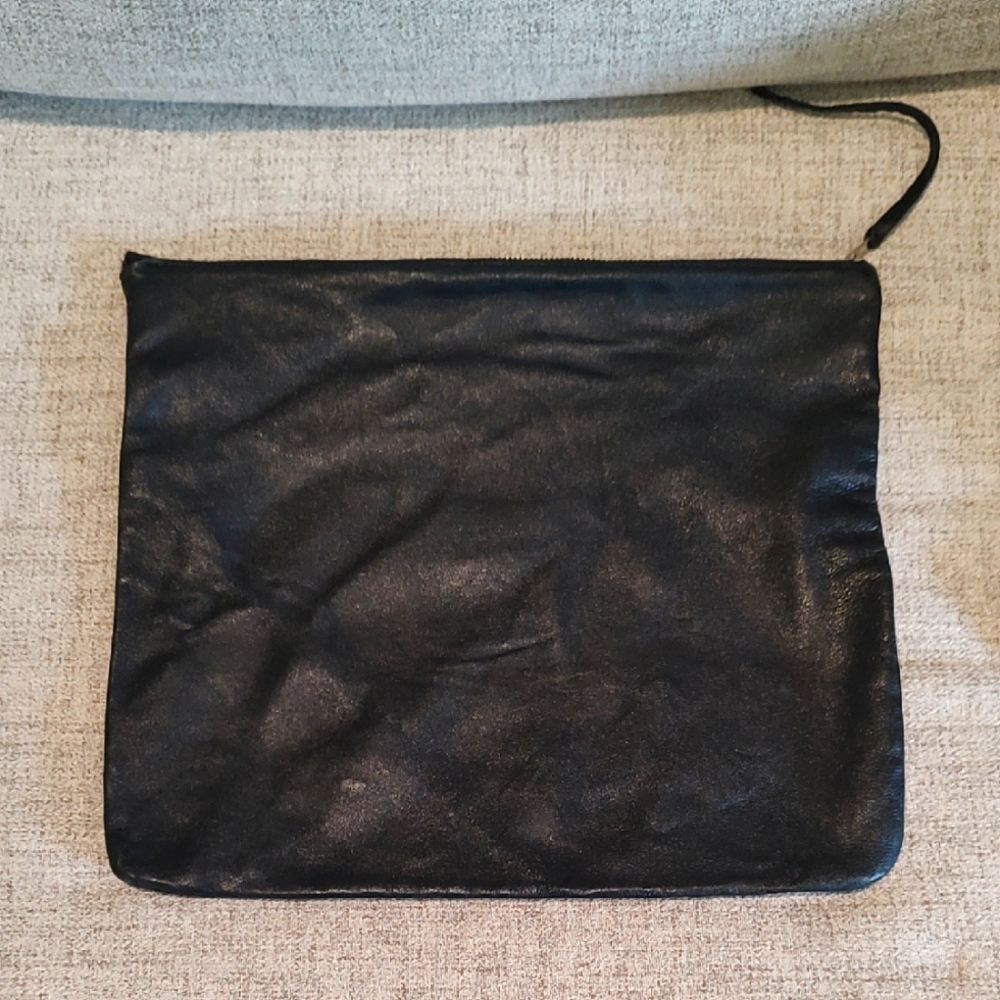 Patkas Berlin Buttery Leather Zip Pouch Used Black SO SOFT!